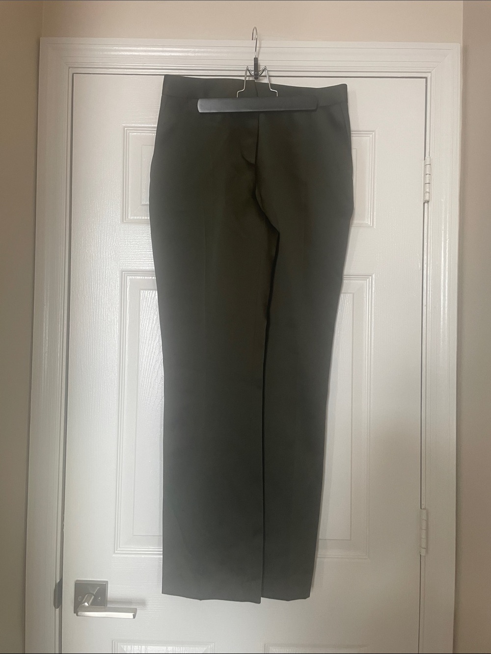 Zara Straight-Leg Dress Pants — Olive Green